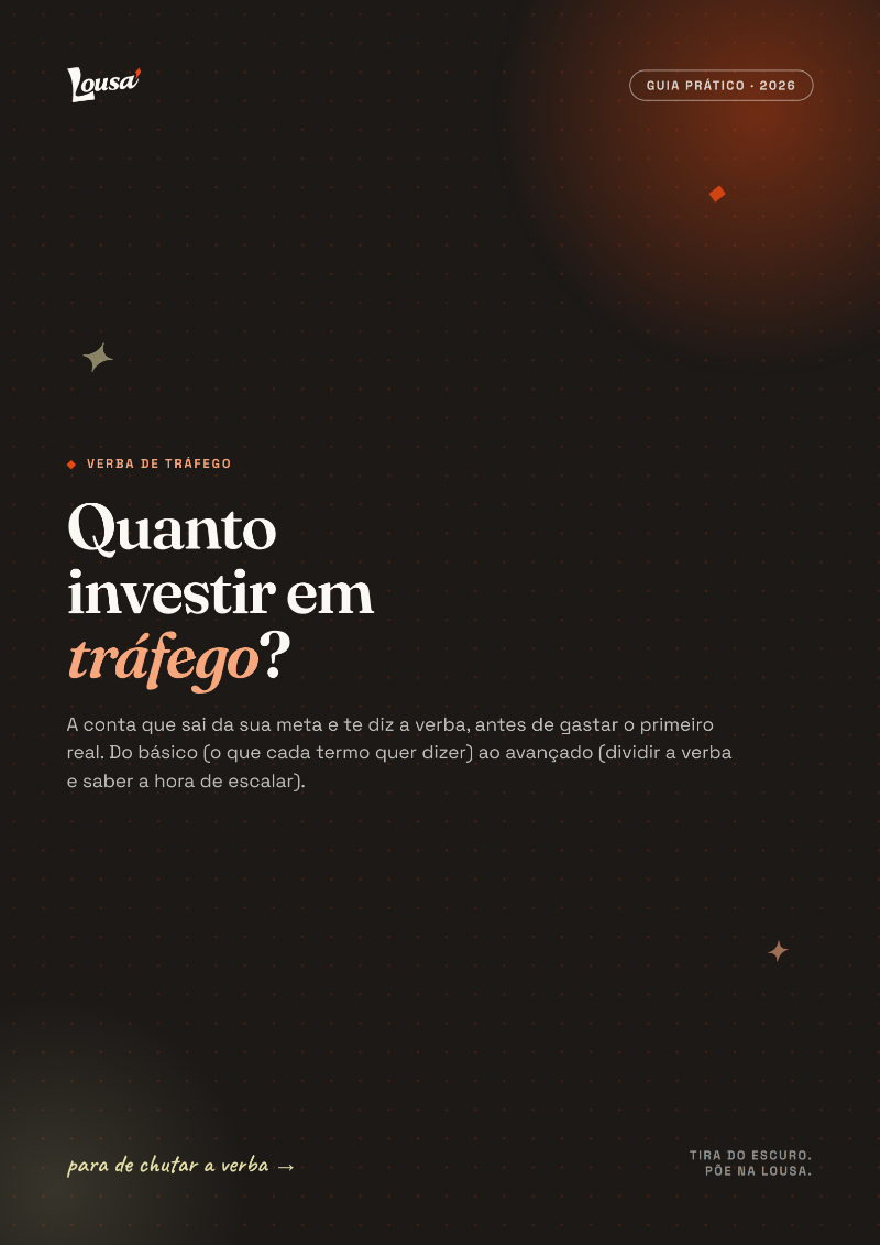 Capa do ebook Quanto investir em tráfego?, da Lousa